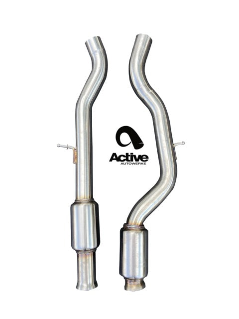 F8X BMW M3 & M4 Mid Pipe includes Active F-brace. Rear Muffler: Resonated