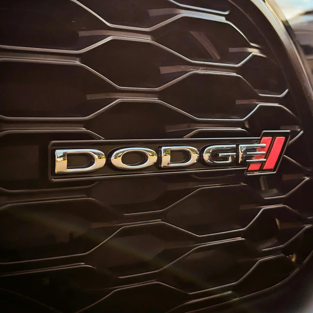 Dodge badge on a truck. 