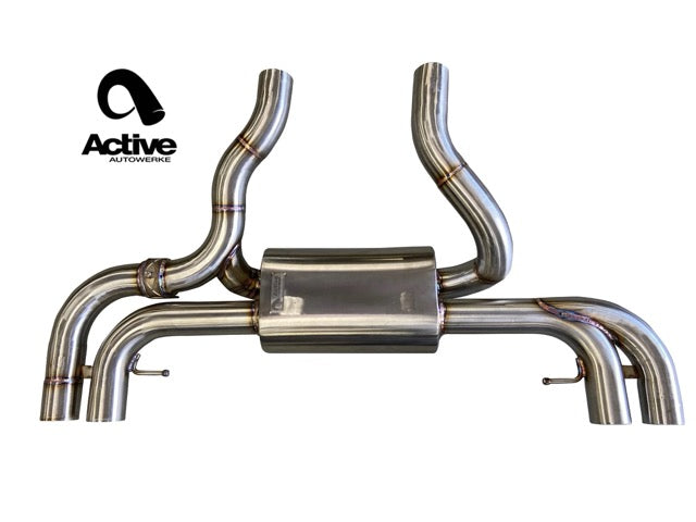 G4X BMW M240i Valved Rear Axle-back Exhaust w Tips w Carbon Fiber Tips