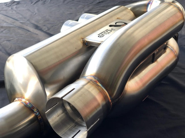 F87 M2 Competition Signature Exhaust System includes Active F-brace (Carbon over Black Chrome Tips)