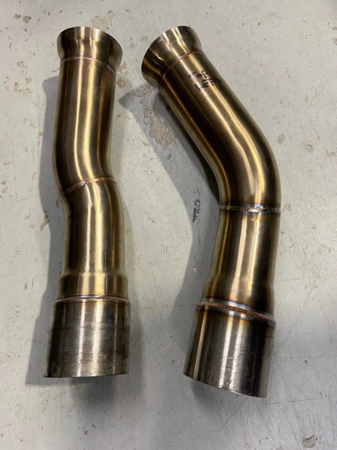 F8X BMW M3 & M4 Equal Length Mid Pipe includes Active F-brace-Rear Muffler Equal Length Mid Pipe w resonated pipes