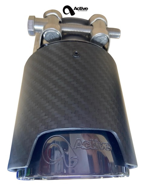 G8X BMW M2, M3 & M4 Rear Exhaust Tips - for Active exhausts - Color Carbon over Black Chrome