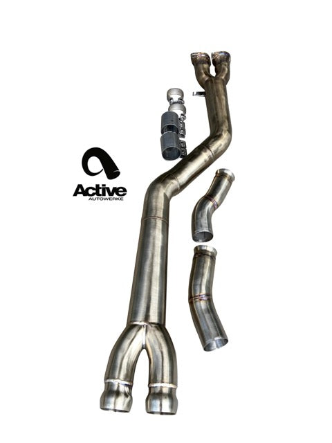 Active Autowerke X3M / X4M Signature single mid-pipe with $90 fixed price shipping in lower 48 states - w Exhaust Dump