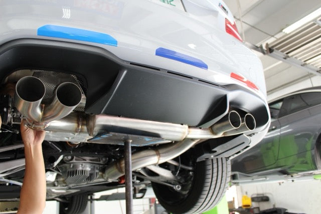 F87 M2 Competition Signature Exhaust System includes Active F-brace (Tip color: Brushed Silver)