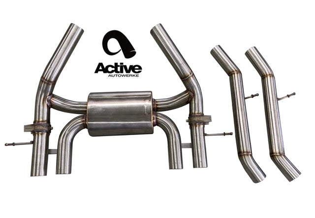 G80 M3 and G82 M4 Valved Rear Axle-back Exhaust w Tips w stainless brushed tips