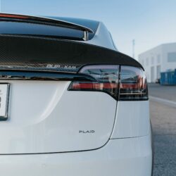 Unplugged Performance Tesla Model X Trunk Spoiler, Dry Carbon Gloss Clearcoat