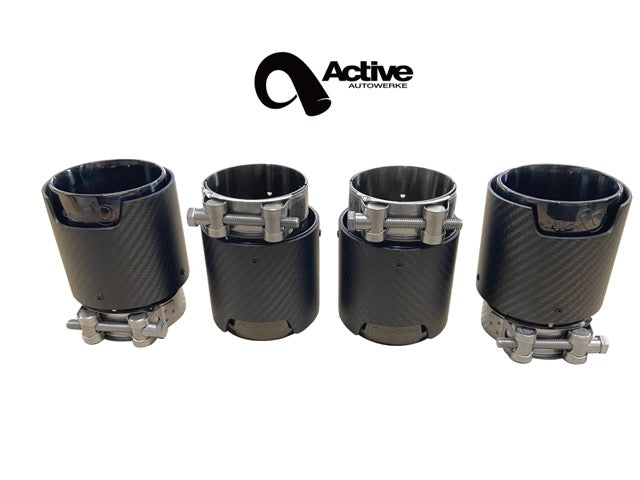 G8X BMW M2, M3 & M4 Rear Exhaust Tips - for Active exhausts - Color Carbon over Black Chrome