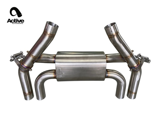 F87 M2C Valved Rear Axle-back Exhaust w matte black tips