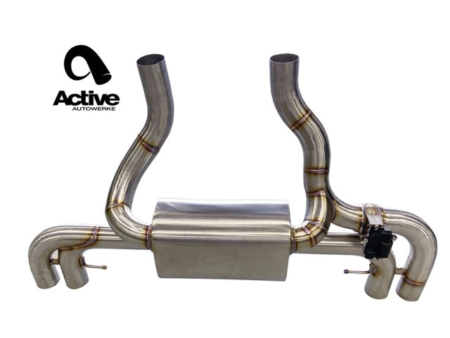 G4X BMW M240i Valved Rear Axle-back Exhaust w Tips w Carbon Over Black Chrome Tips