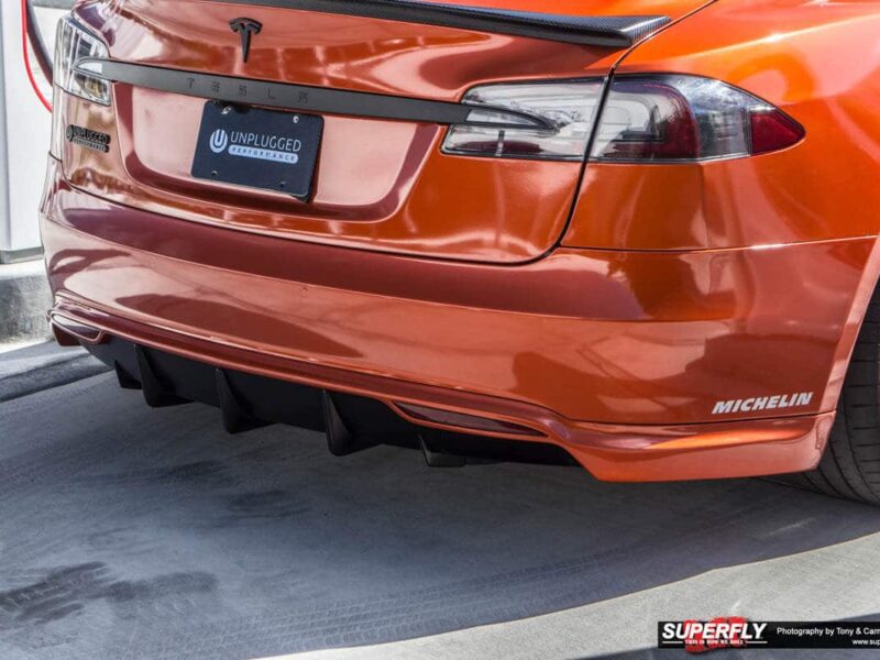 Unplugged Performance Tesla Model S Rear Under Spoiler and Diffuser System, Urethane