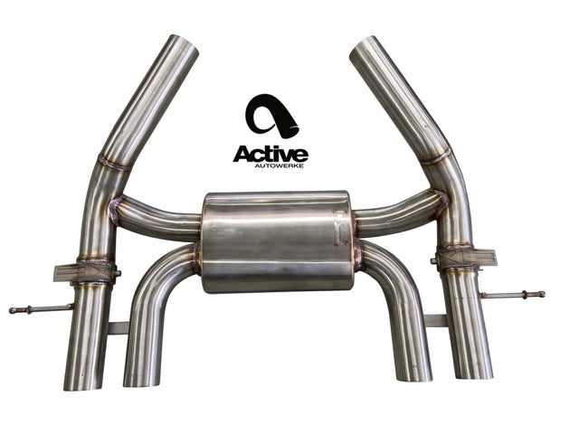 G87 M2 Valved Rear Axle-back Exhaust w Tips w w carbon over black chrome tips
