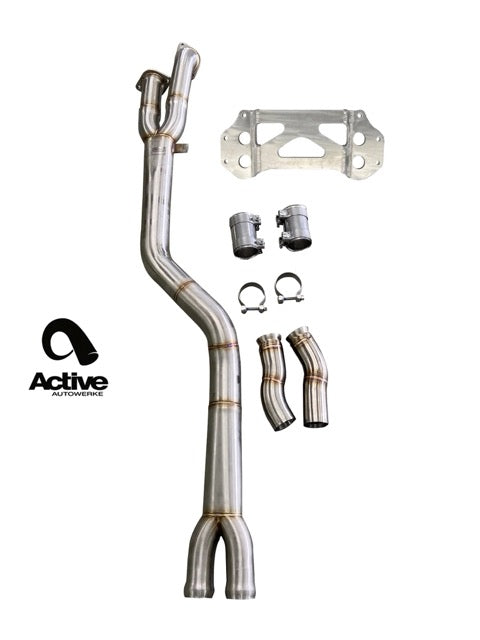Active Autowerke G87 M2 Signature single mid-pipe with G87-brace w resonator