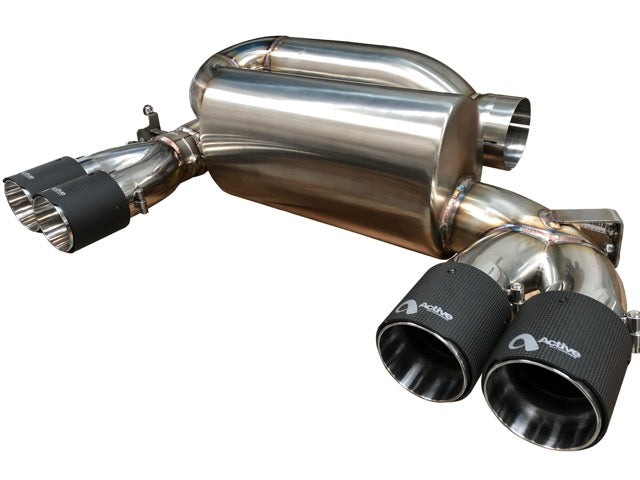 Active Autowerke F8X M3 M4 Signature Exhaust System includes Active F-brace - Matte Black