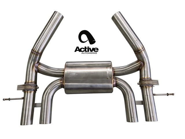 G80 M3 and G82 M4 Valved Rear Axle-back Exhaust w Tips w matte black tips