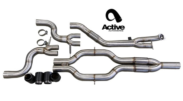 G80/G82 M3/M4 Signature RACE ONLY Exhaust System - GOLIATH - Full race only exhaust - Carbon over Black Chrome Tips