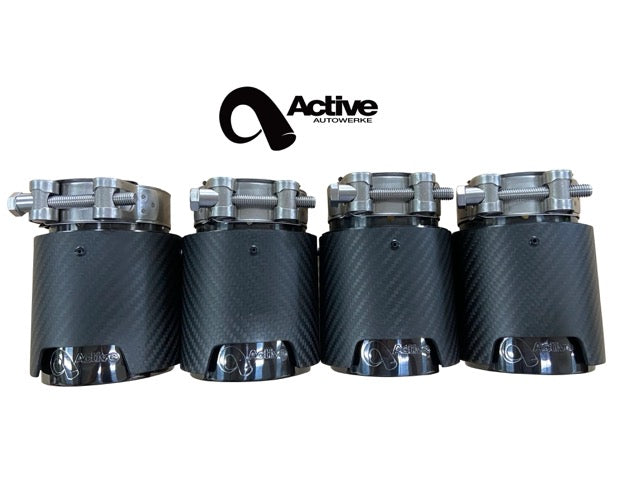 G8X BMW M2, M3 & M4 Rear Exhaust Tips - for Active exhausts - Color Carbon Fiber over brushed