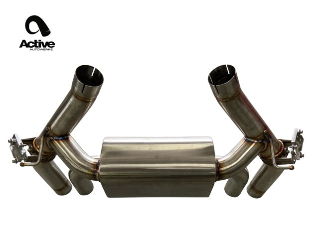 G80 M3 and G82 M4 Valved Rear Axle-back Exhaust w Tips w matte black tips