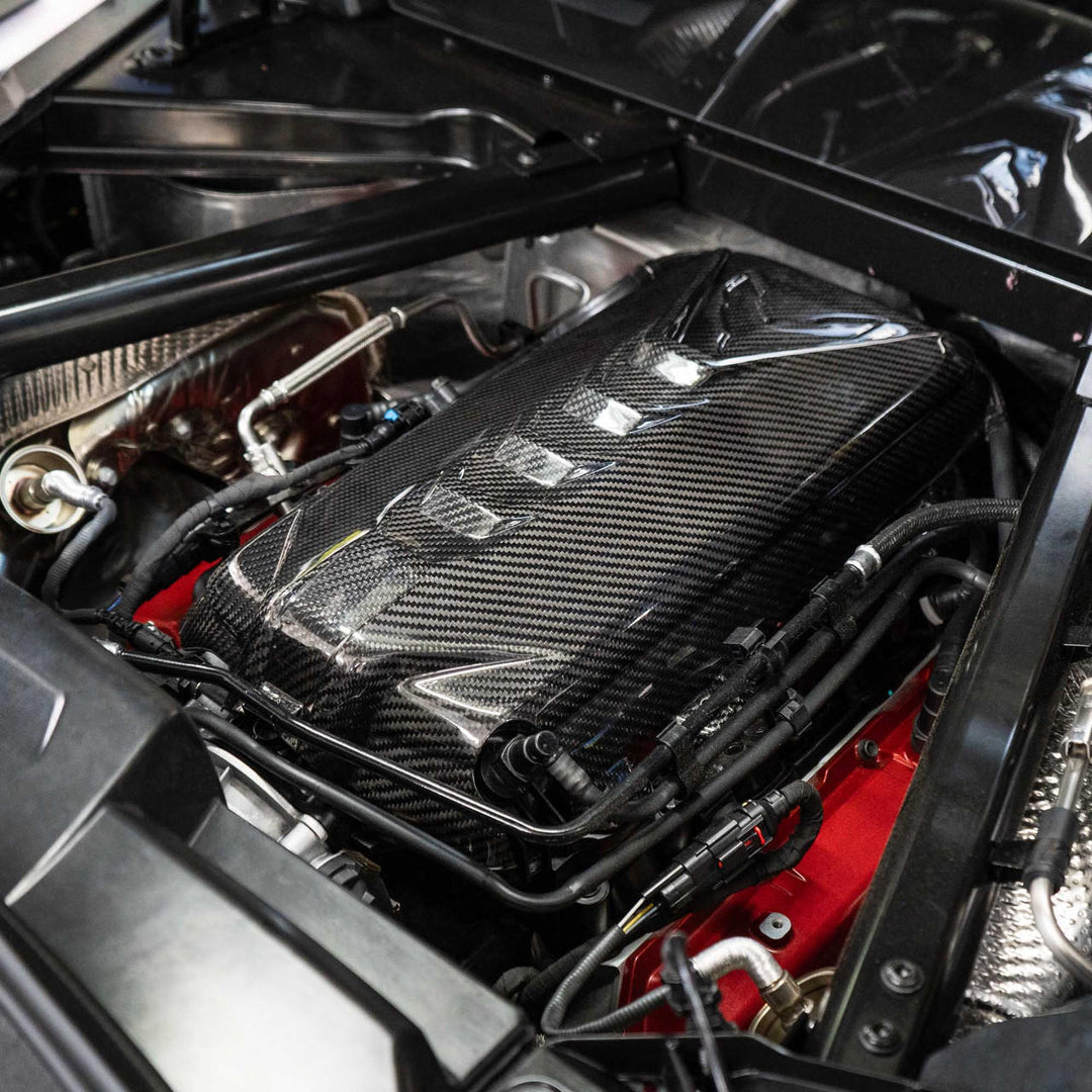 Fabspeed Corvette C8 Carbon Fiber Engine Cover MADE BEFORE ECG IMPORT