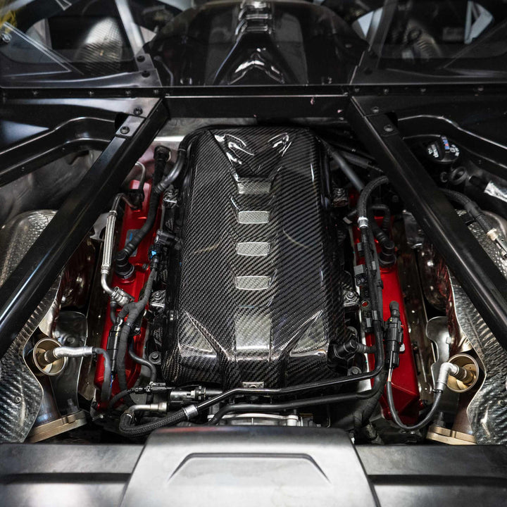 Fabspeed Corvette C8 Carbon Fiber Engine Cover MADE BEFORE ECG IMPORT