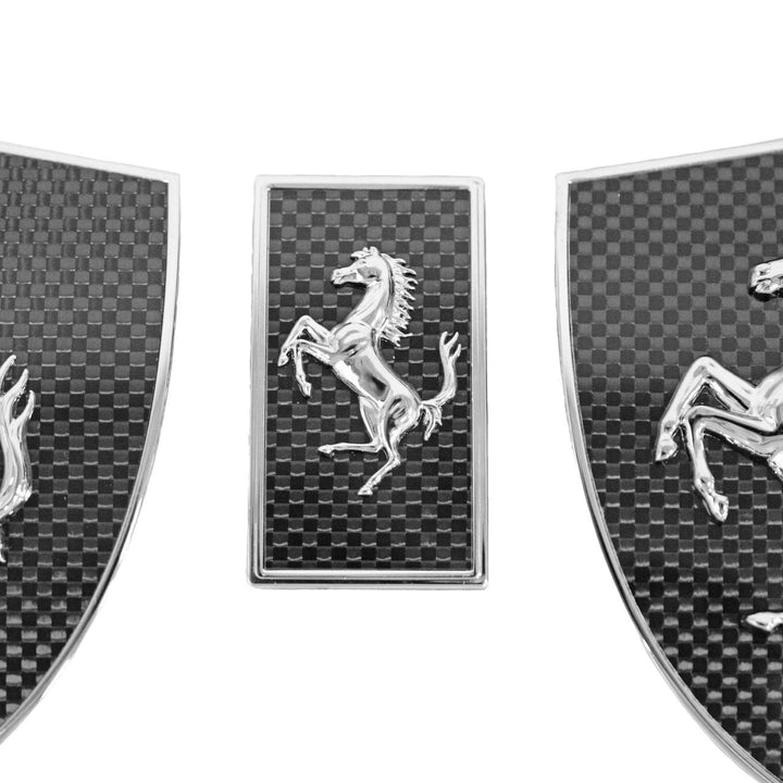 Carbon Fiber Ferrari Replica Carbon Fiber Scuderia Shields and Hood Badge F12 Berlinetta Ferrari