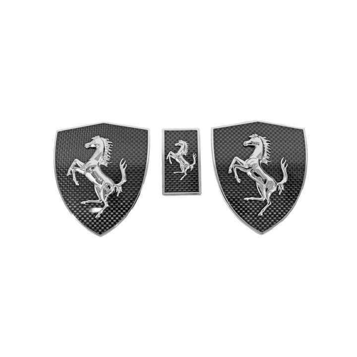 Carbon Fiber Ferrari Replica Carbon Fiber Scuderia Shields and Hood Badge - Ferrari 458 Speciale/Aperta