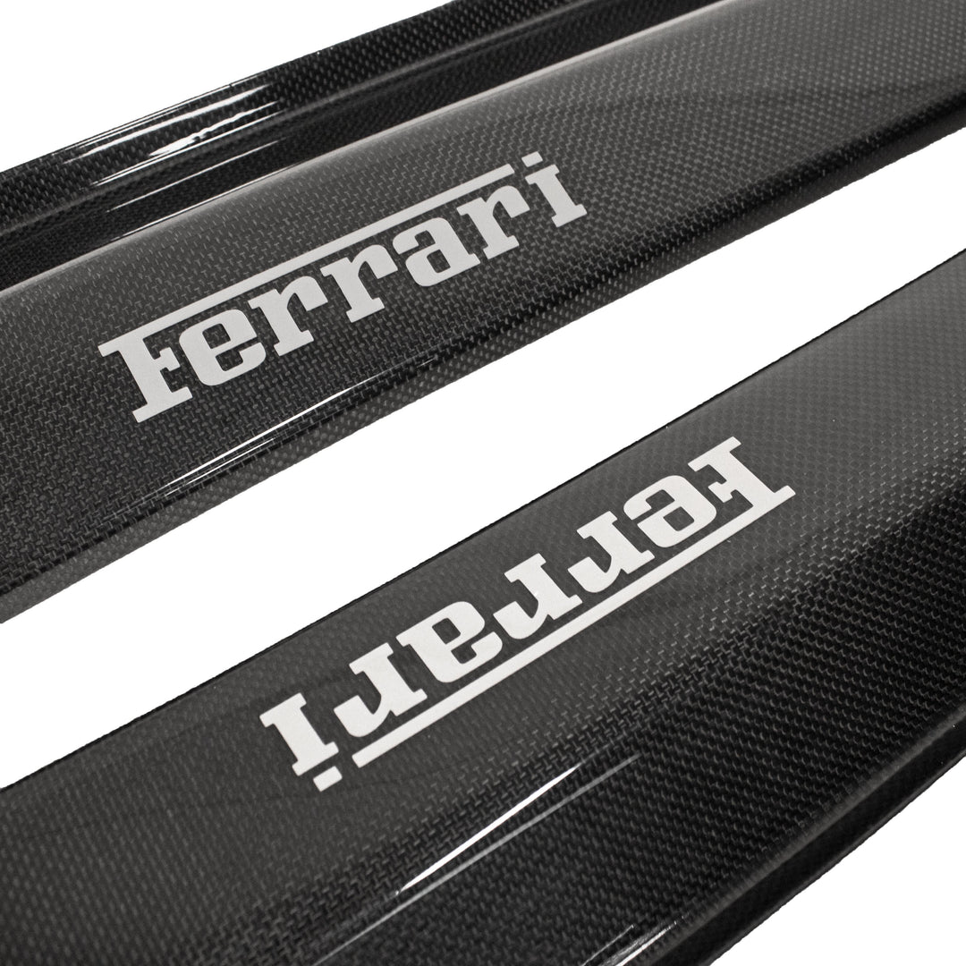 Carbon Fiber Door Sill Steps w/Embossed "Ferrari" Text 458 Speciale Aperta Ferrari
