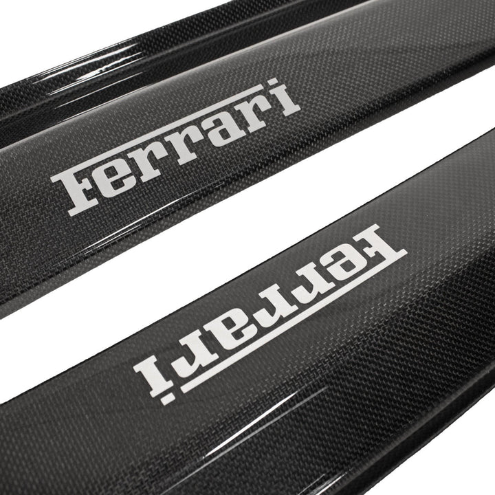 Carbon Fiber Door Sills w/ Silver Script - Ferrari 360