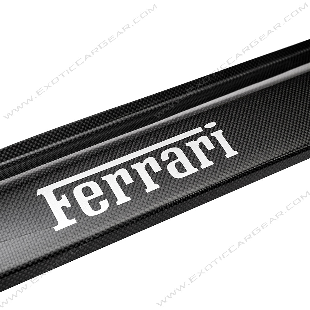 Carbon Fiber Door Sill Steps w/Embossed "Ferrari" Text 458 Speciale Aperta Ferrari