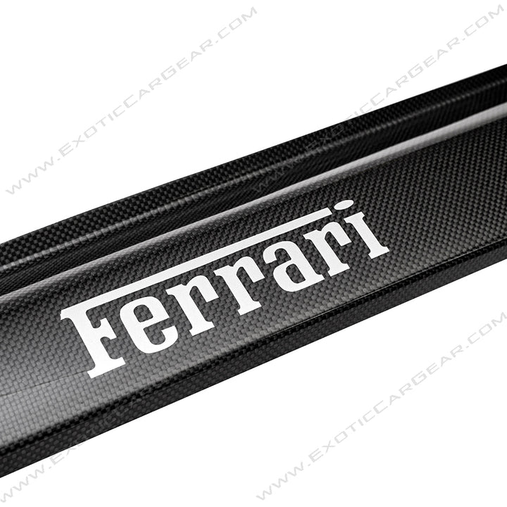 Carbon Fiber Door Sill Steps w/Embossed "Ferrari" Text 458 Speciale Aperta Ferrari