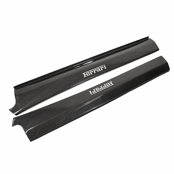 Carbon Fiber Door Sill Steps w/Embossed "Ferrari" Text 458 Speciale Aperta Ferrari