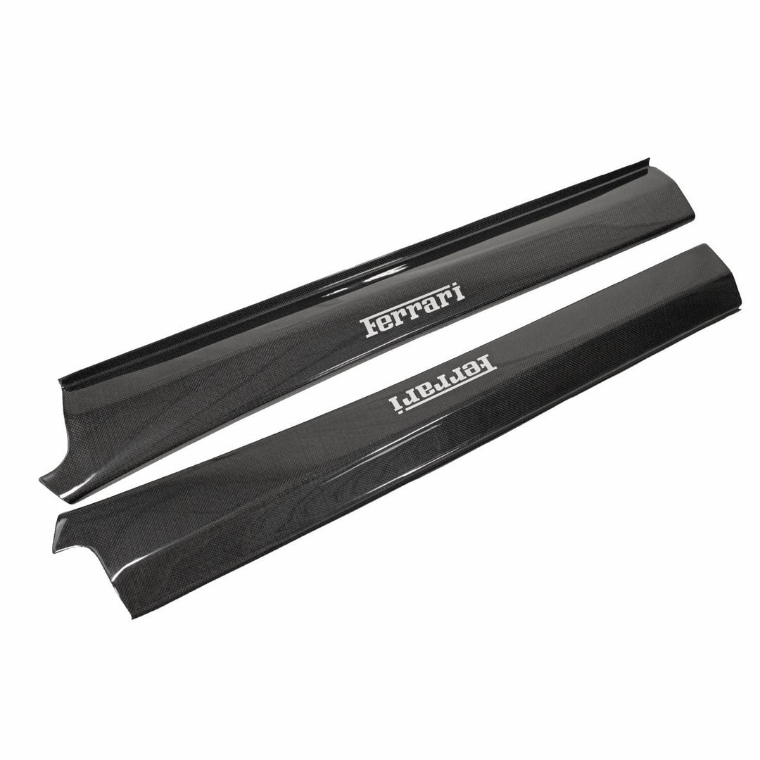 Carbon Fiber OEM Door Sills Embedded "Ferrari" Silver Script - Ferrari F430