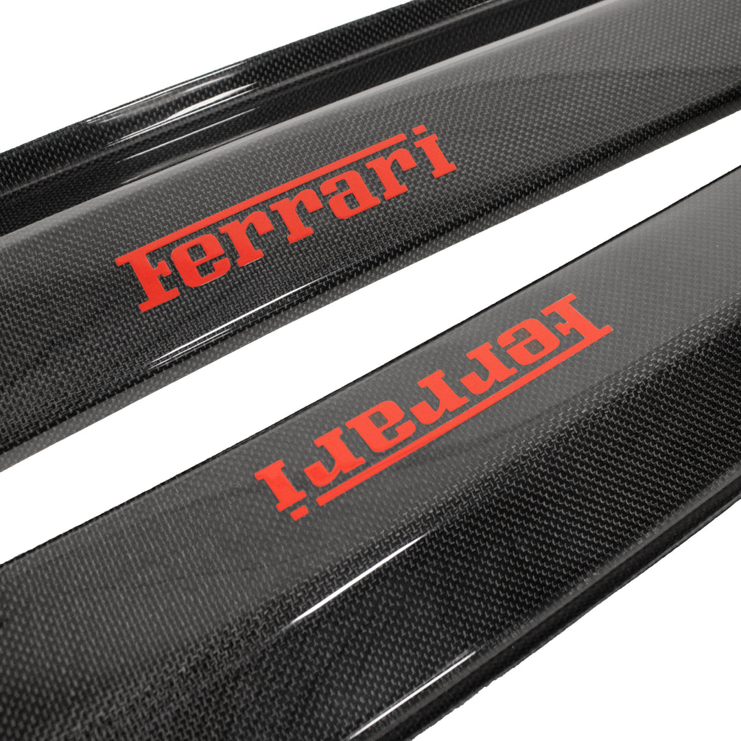 Carbon Fiber Door Sill Steps w/Embossed "Ferrari" Text 458 Speciale Aperta Ferrari