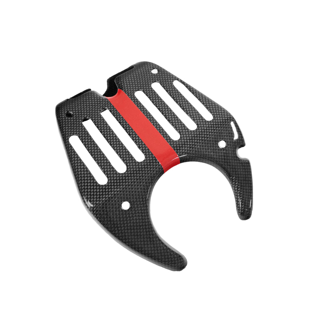 Carbon Fiber Rear Hatch Lock Cover - ECG Speciale Version w/Red Stripe 458 Speciale Aperta Ferrari