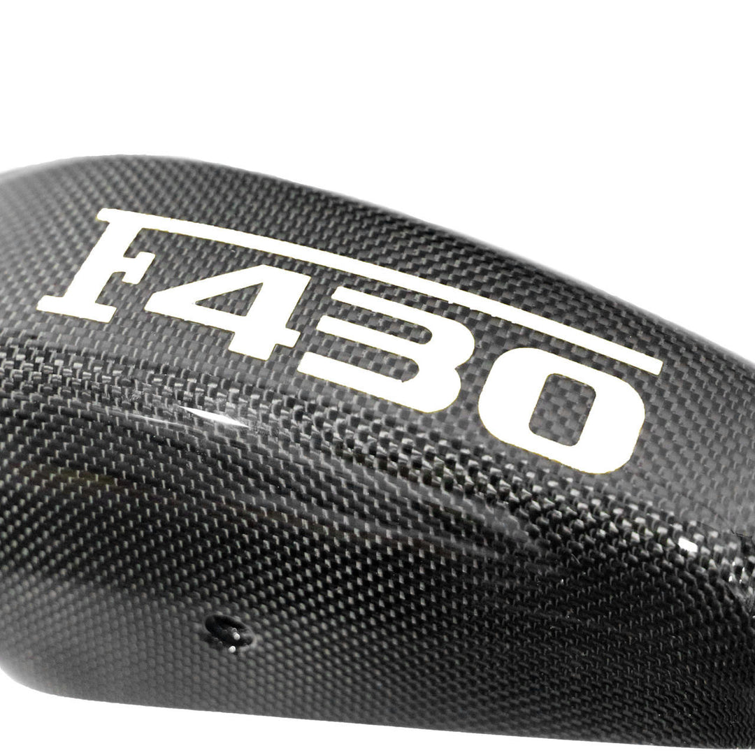 Carbon Fiber Mirror Housings With Custom Colored "F430" Text F430 Ferrari