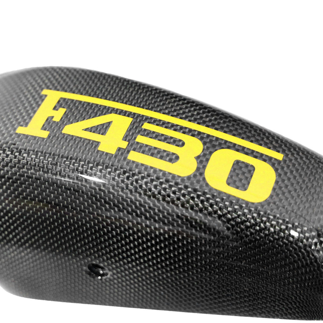 Carbon Fiber Mirror Housings With Custom Colored "F430" Text F430 Ferrari