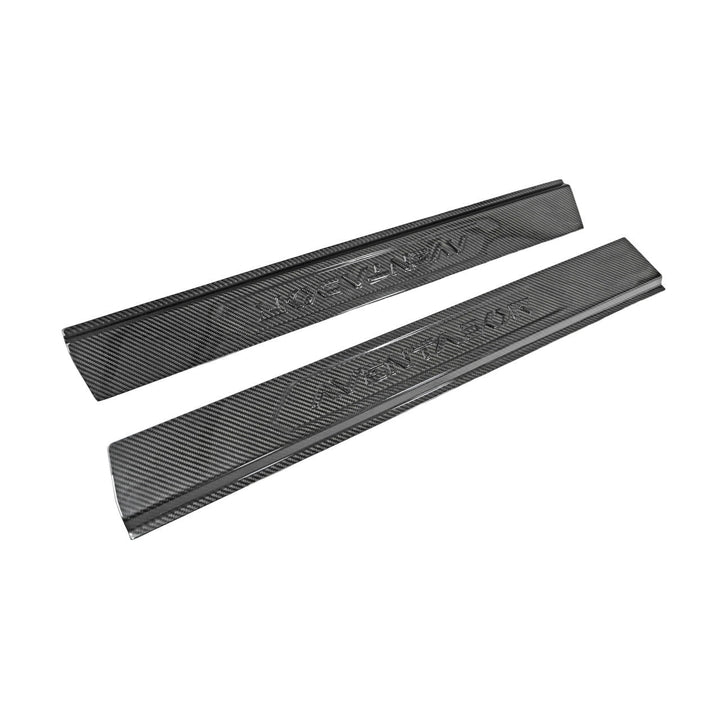 Carbon Fiber Embossed Door Sills - Lamborghini Aventador