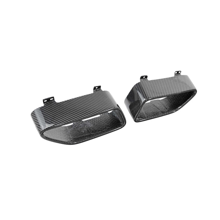 Carbon Fiber Silver Mesh Tail Pipe Tips - McLaren MP$-12C/650S