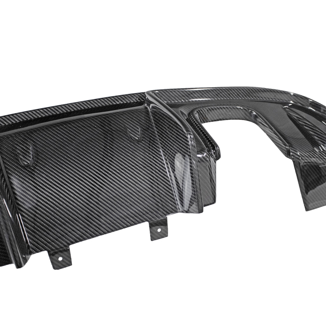 Carbon Fiber GT4 Style Rear Diffuser With Custom Rear Exhaust Pipe 718 Boxster Cayman Porsche