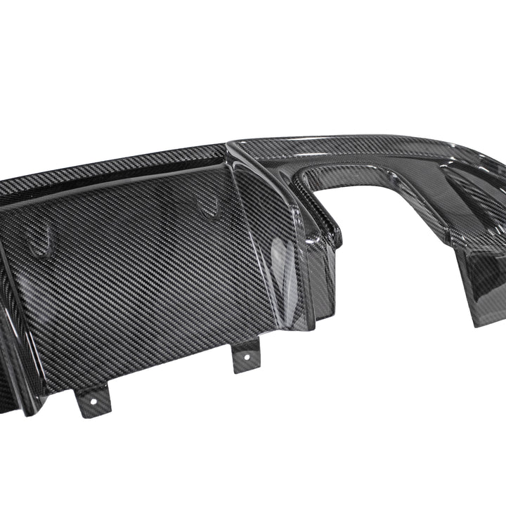 Carbon Fiber GT4 Style Rear Diffuser With Custom Rear Exhaust Pipe 718 Boxster Cayman Porsche