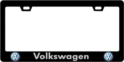 Fabspeed Volkswagen CF Plate Frame WHITE TEXT with Logo