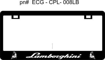 Lamborghini CF Plate Frame WHITE TEXT