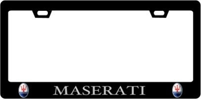Fabspeed Maserati CF Plate FrameSilver Text with Shields 2x2