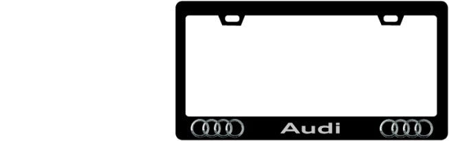 AUDI CF Plate Frame SILVER TEXT RINGS 2X2