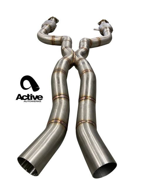 Active Autowerke G80/G82 M3/M4 Signature mid-pipe with X-Pipe - Mid-pipe with 100cpi flat cats