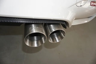 Maad Maxx - F8X BMW M3 & M4 Rear Exhaust Section - 3 Can Valved - Exhaust w Tips w brushed tips