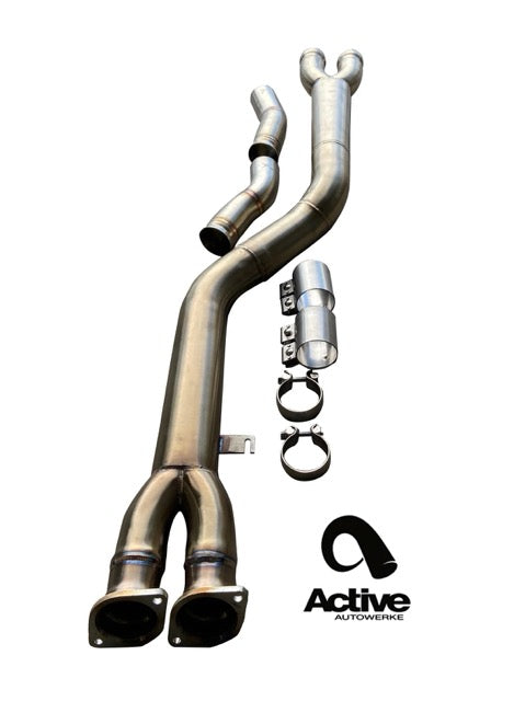 Active Autowerke X3M / X4M Signature single mid-pipe with $90 fixed price shipping in lower 48 states - w Resonator