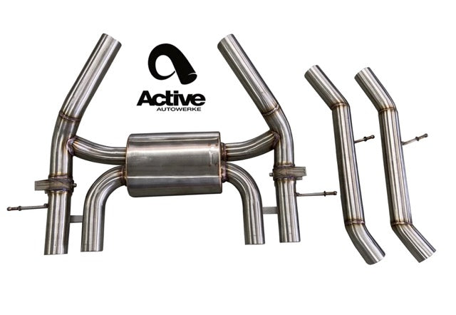 G87 M2 Valved Rear Axle-back Exhaust w Tips w matte black tips