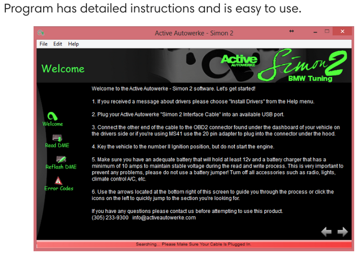 SIMON2 - BMW Software Flashing Tool by Active Autowerke ONLY FOR SALE WITH SOFTWARE. Model: Non E36 | Default