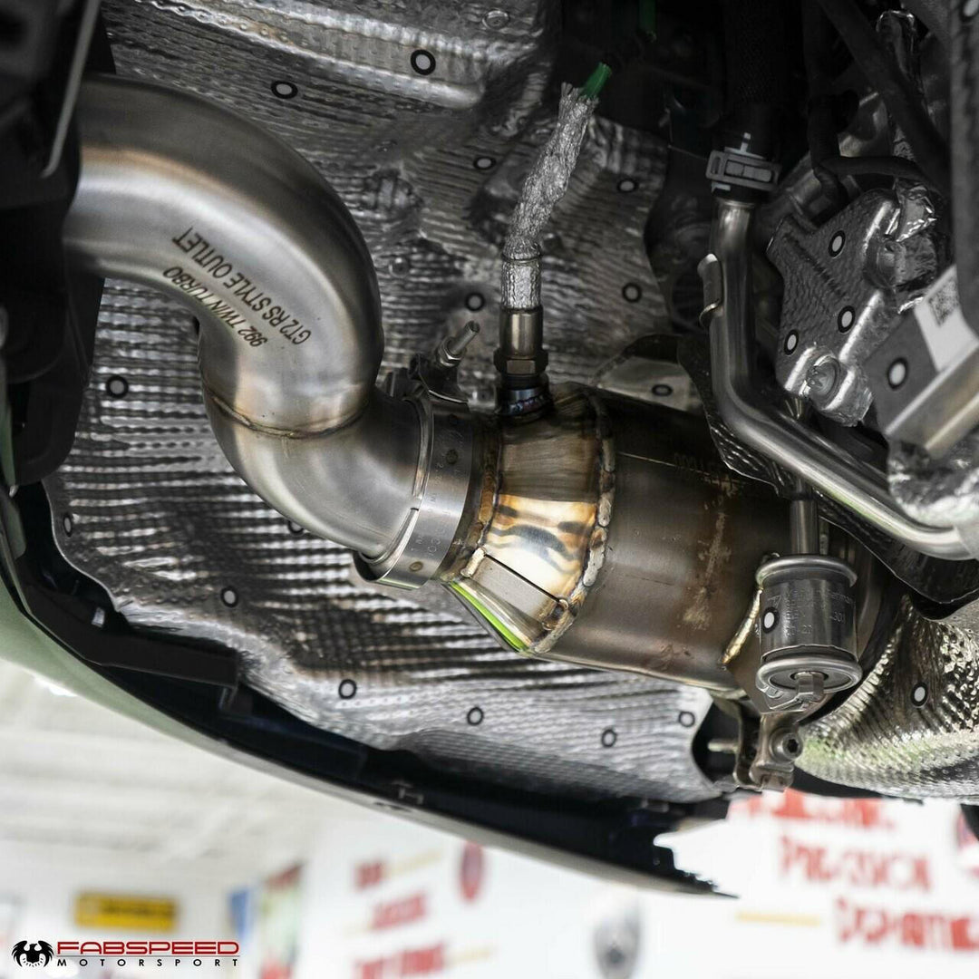 Fabspeed Porsche 992 Carrera Sport Catalytic Converters with GT2RS Style Outlets (2021+)