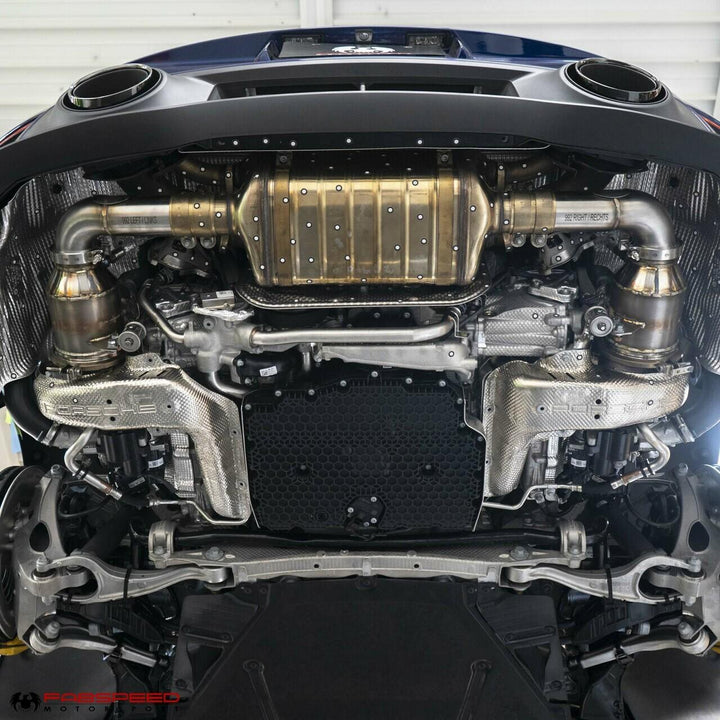 Fabspeed Porsche 992 Twin Turbo / Twin Turbo S Sport Catalytic Converters with GT2RS Style Outlets (2021+)